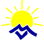 1986, nouveau logo avec soleil et vague